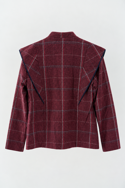 CHAQUETA CUADROS BURDEOS