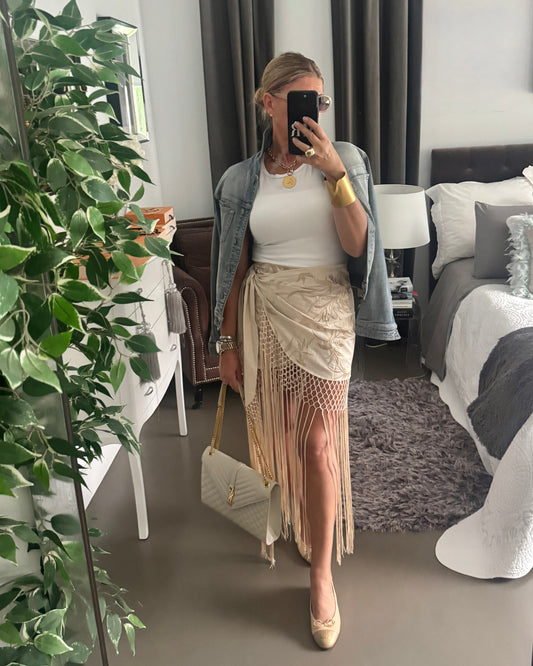 FALDA PANTALON BORDADA FLECOS