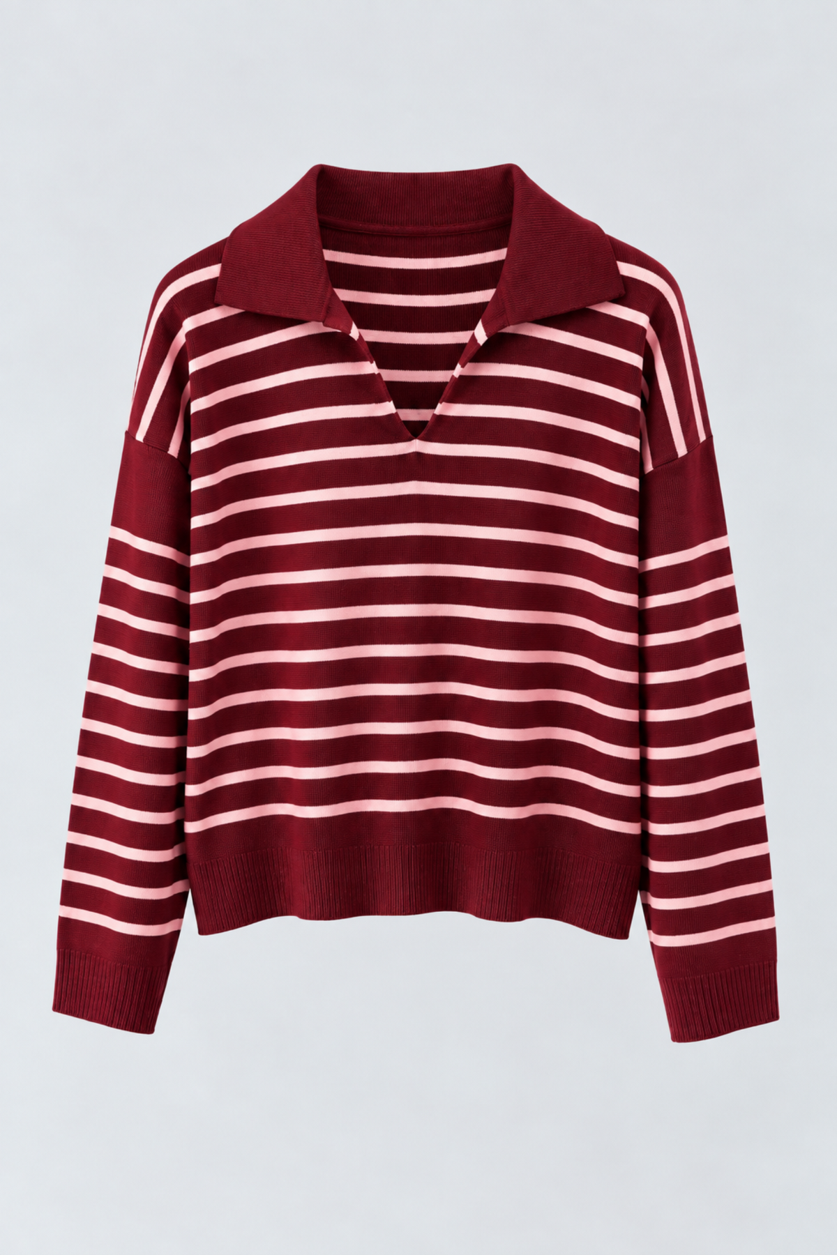 JERSEY PUNTO POLO RAYAS ROSAS