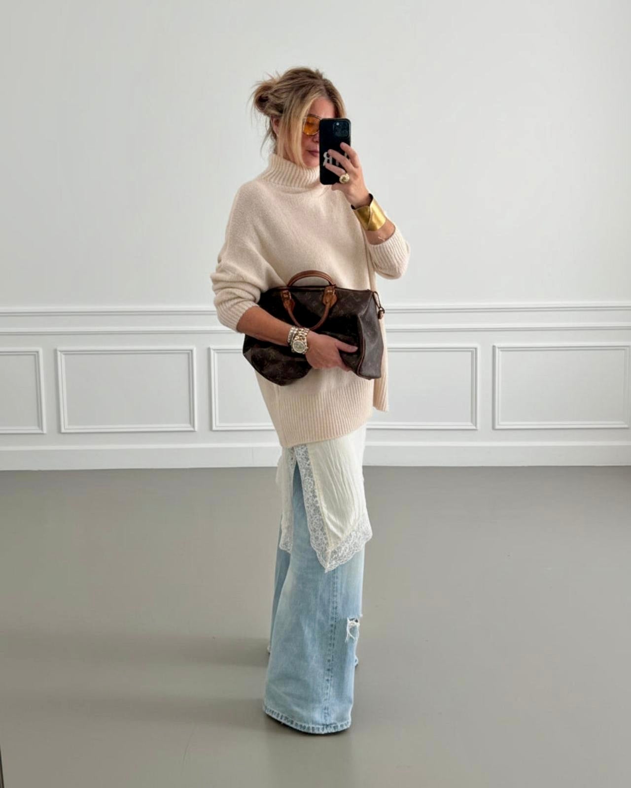 VESTIDO LENCERO ASIMETRICO BEIGE