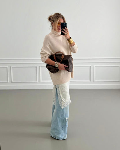 VESTIDO LENCERO ASIMETRICO BEIGE