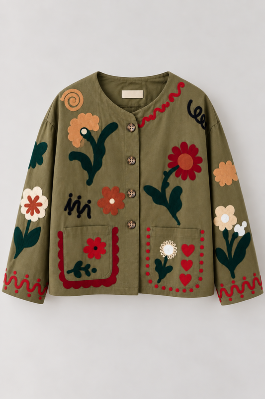 CHAQUETA BORDADA FLORES