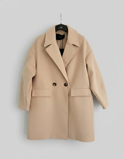 ABRIGO CRUZADO CORTO BEIGE