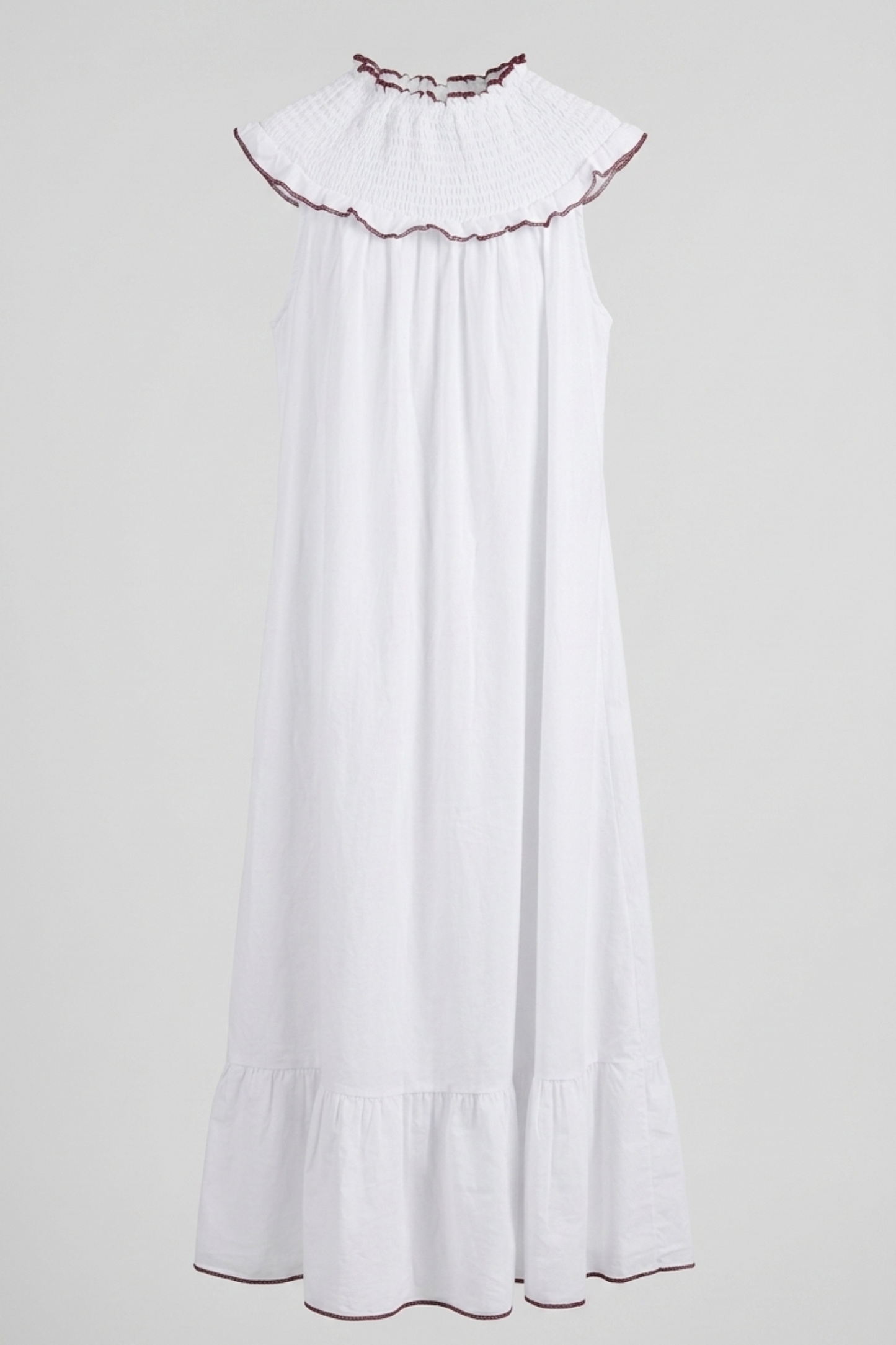 VESTIDO LARGO NIDO DE ABEJA BLANCO
