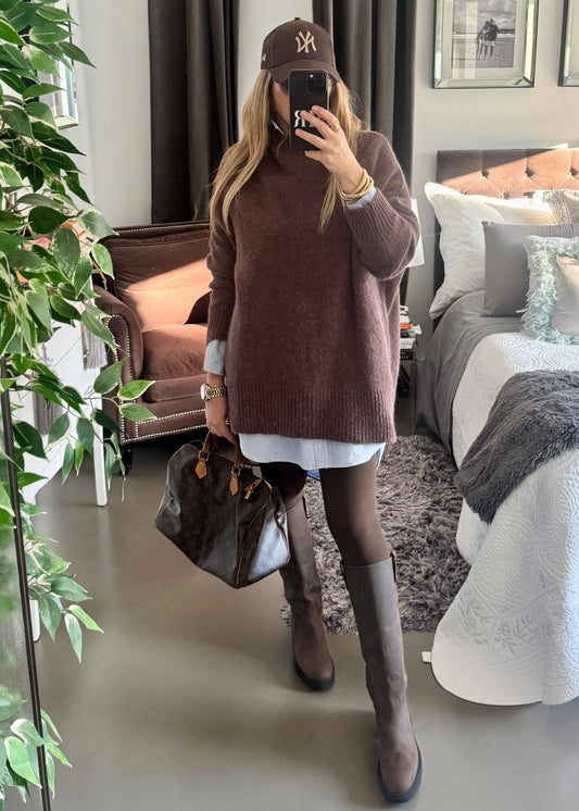 JERSEY PUNTO OVERSIZE MARRON