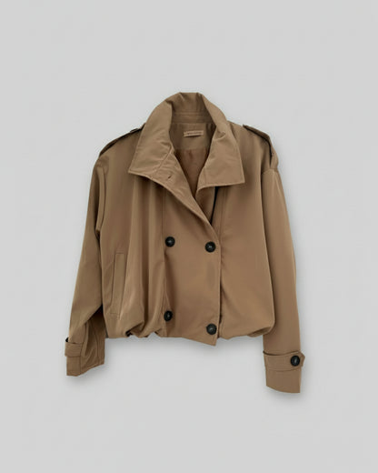 TRENCH CORTO CRUZADA GLOBO