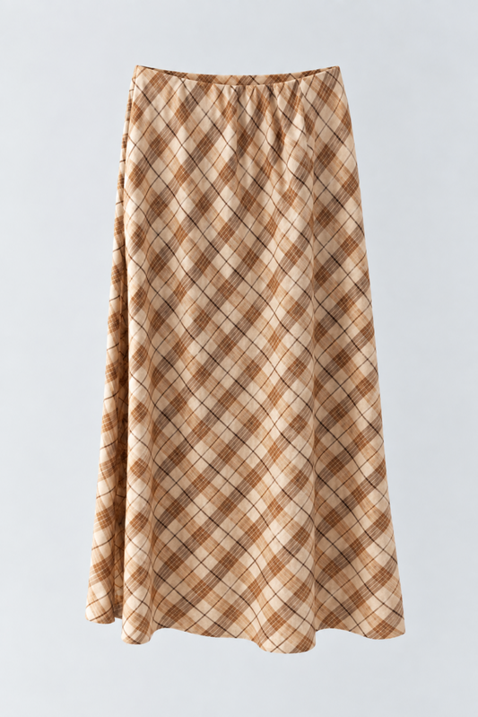 FALDA MIDI CUADROS