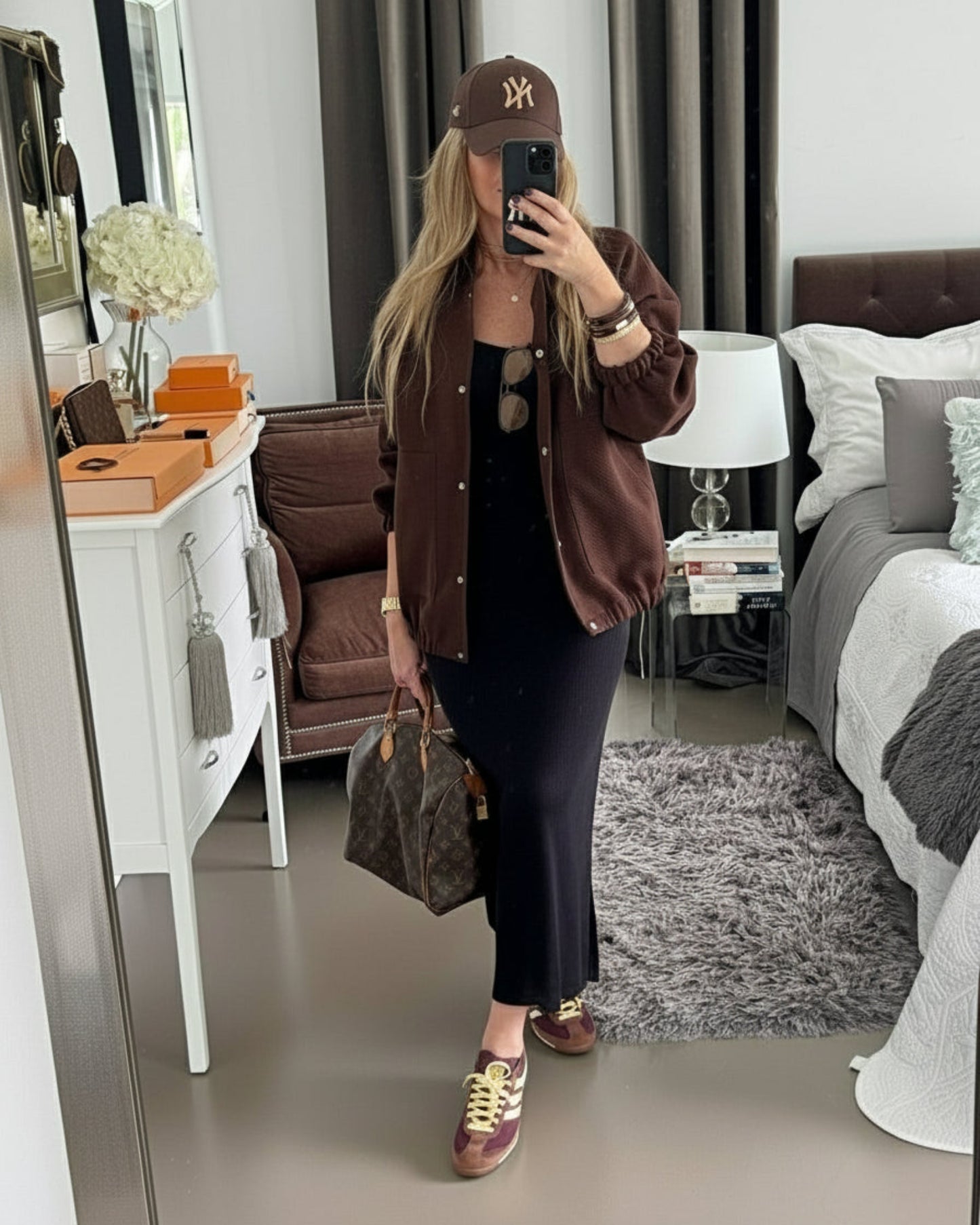 CAZADORA BOMBER OVERSIZE MARRÓN