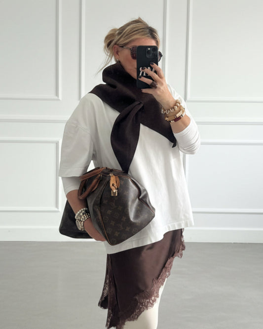 BANDANA TRIANGULAR PAÑO MARRÓN