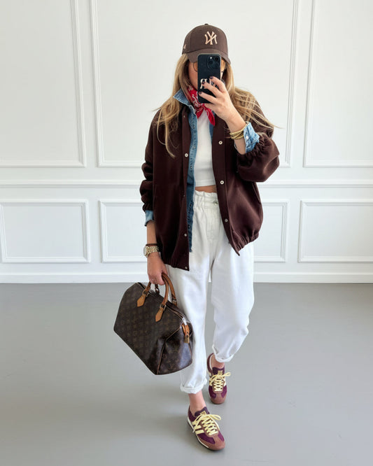 CAZADORA BOMBER OVERSIZE MARRÓN