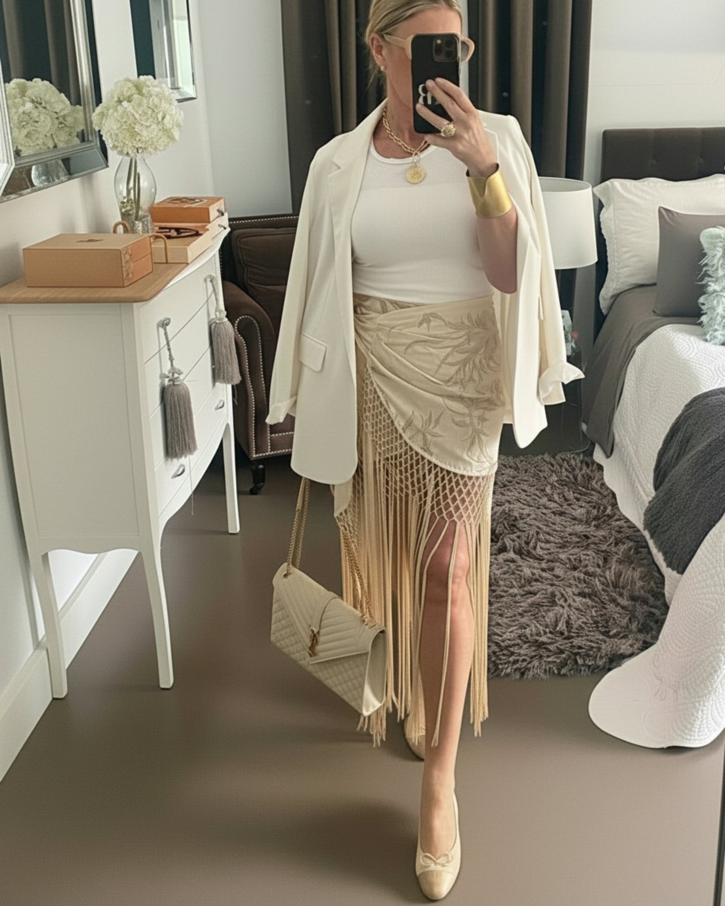 FALDA PANTALON BORDADA FLECOS