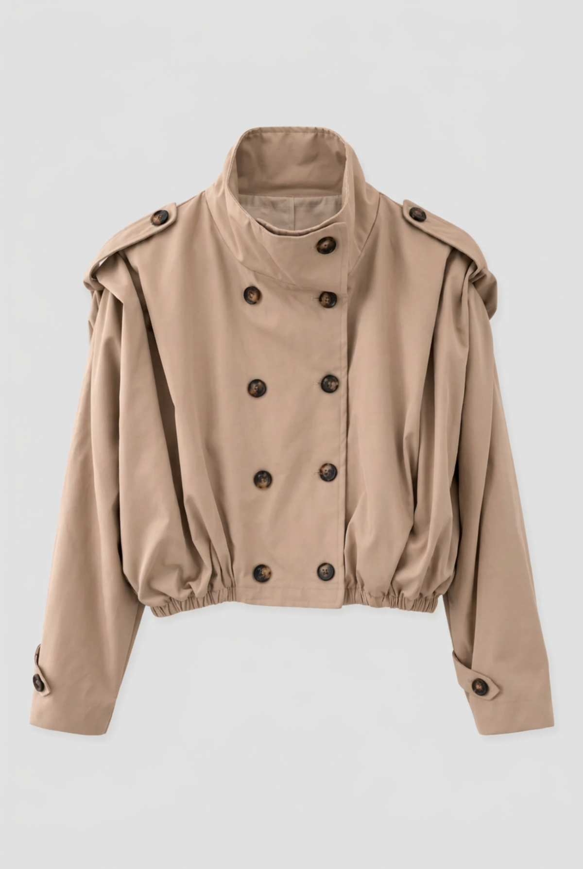 TRENCH CORTO PLIEGUES
