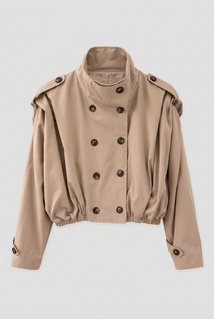 TRENCH CORTO PLIEGUES