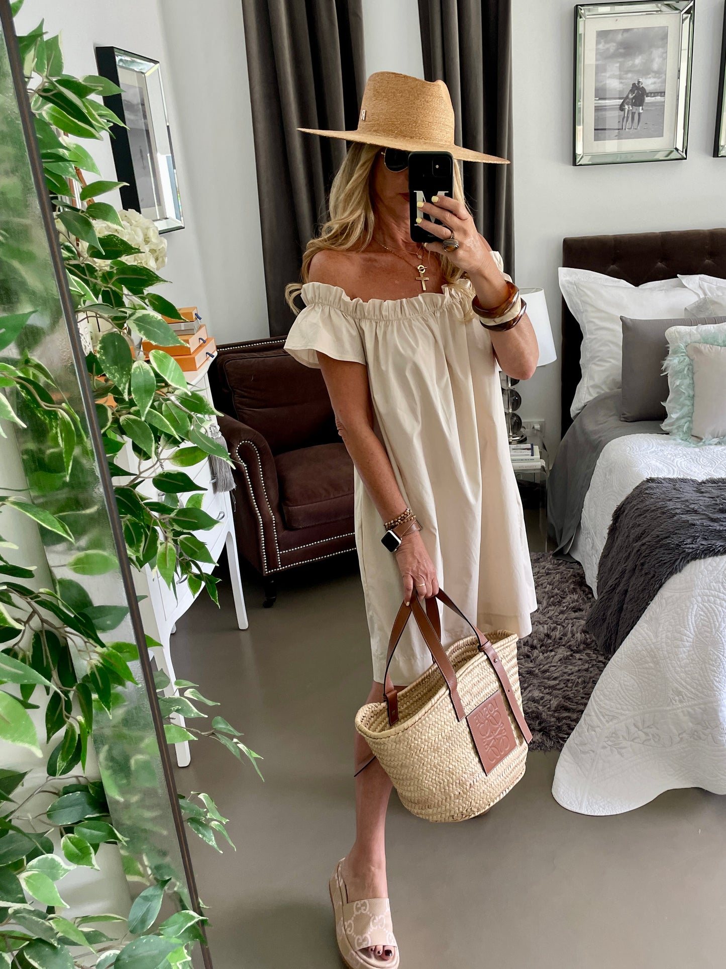 Vestido Midi Vuelo Beige