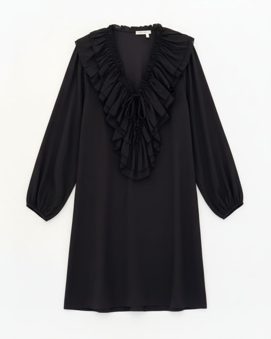 VESTIDO MINI VOLANTES NEGRO