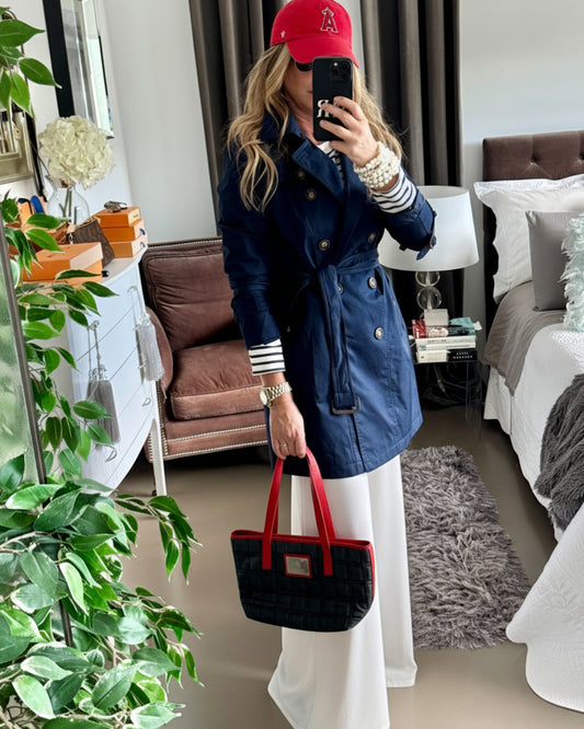 TRENCH CRUZADA AZUL MARINO