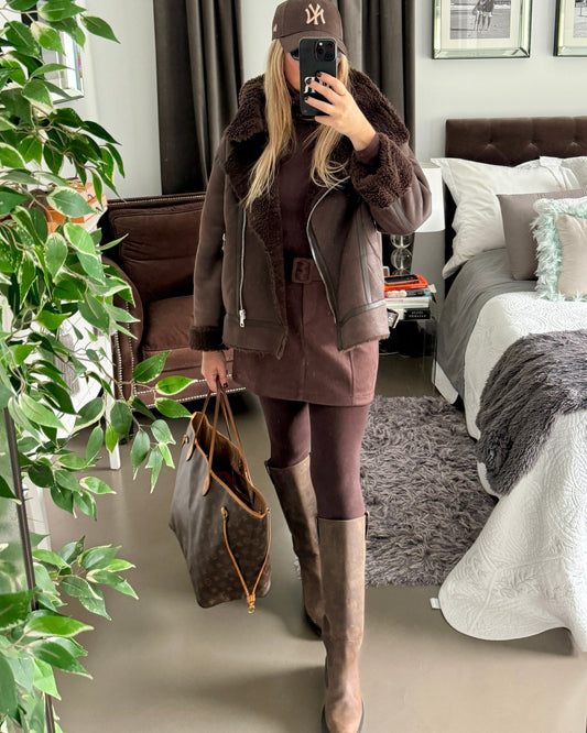 CAZADORA DOBLE FAZ MARRON