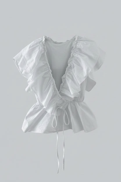 BLUSA VOLANTES BLANCA
