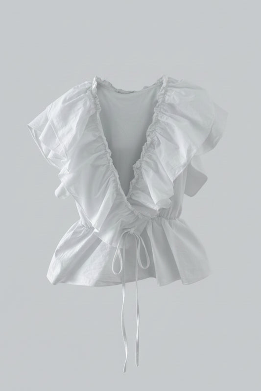 BLUSA VOLANTES BLANCA