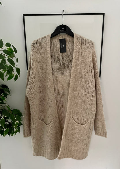 CHAQUETA PUNTO BOLSILLOS BEIGE