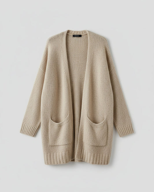 CHAQUETA PUNTO BOLSILLOS BEIGE