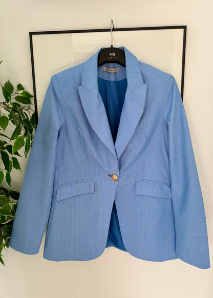 Blazer Recta Rayas Azul