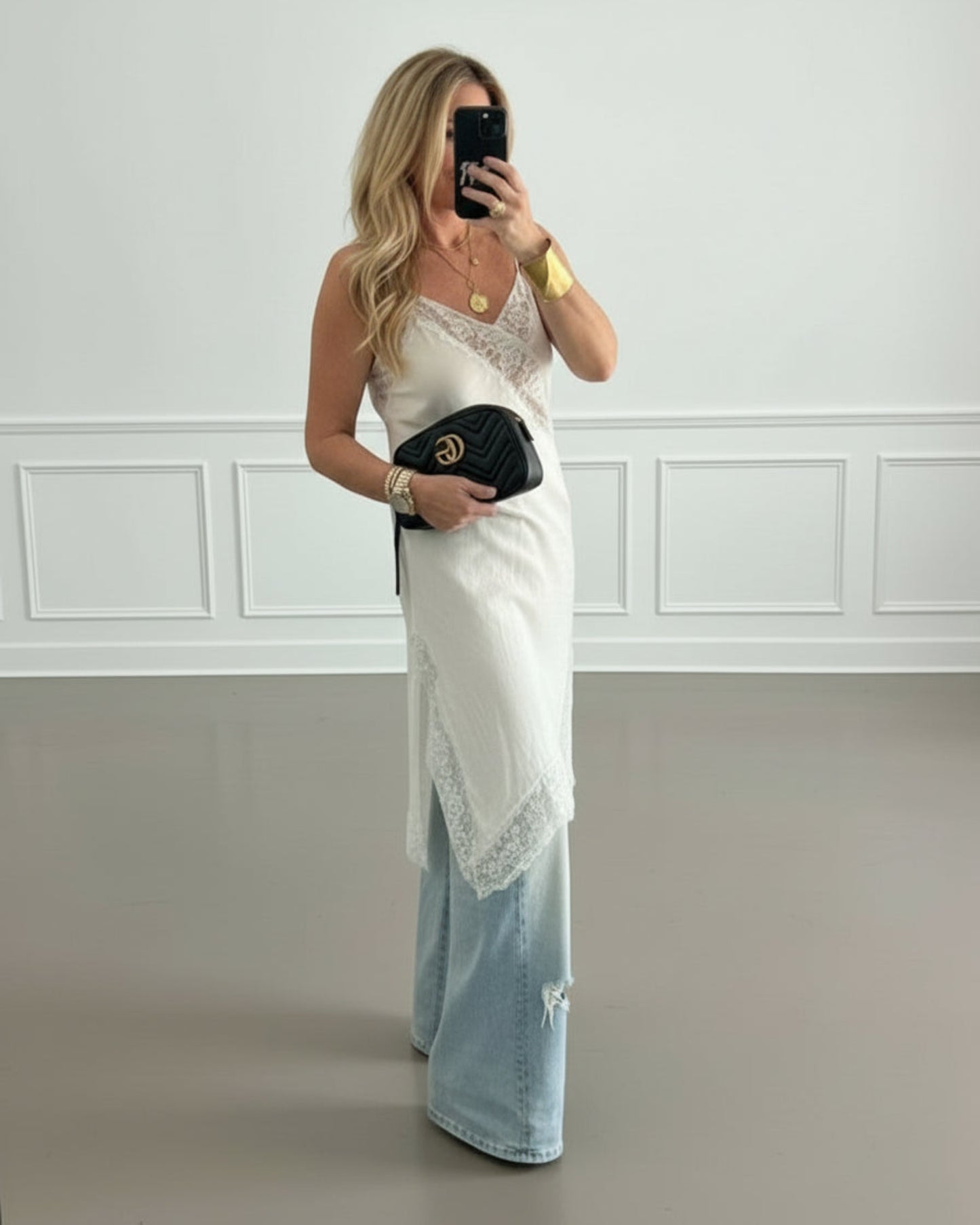 VESTIDO LENCERO ASIMETRICO BEIGE