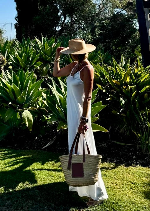 VESTIDO LARGO SATINADO BLANCO