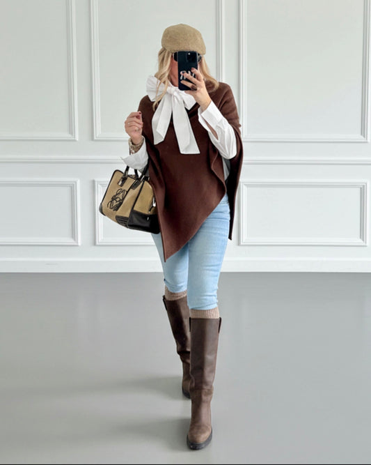 PONCHO PUNTO MARRÓN