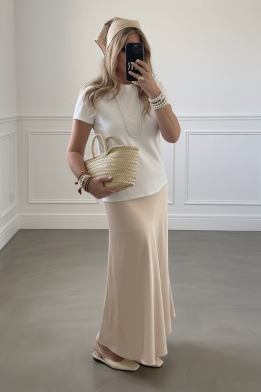 FALDA MIDI SATINADA