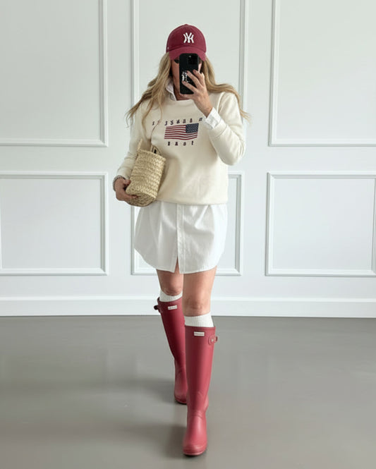 SUDADERA VARSITY BEIGE