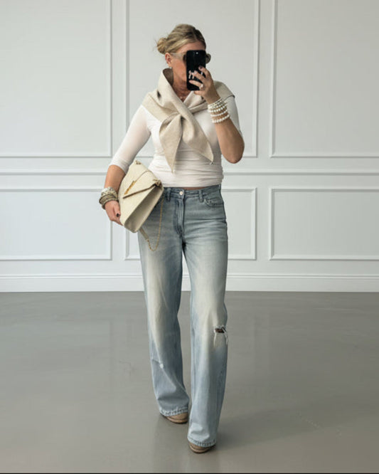 BANDANA TRIANGULAR PAÑO BEIGE