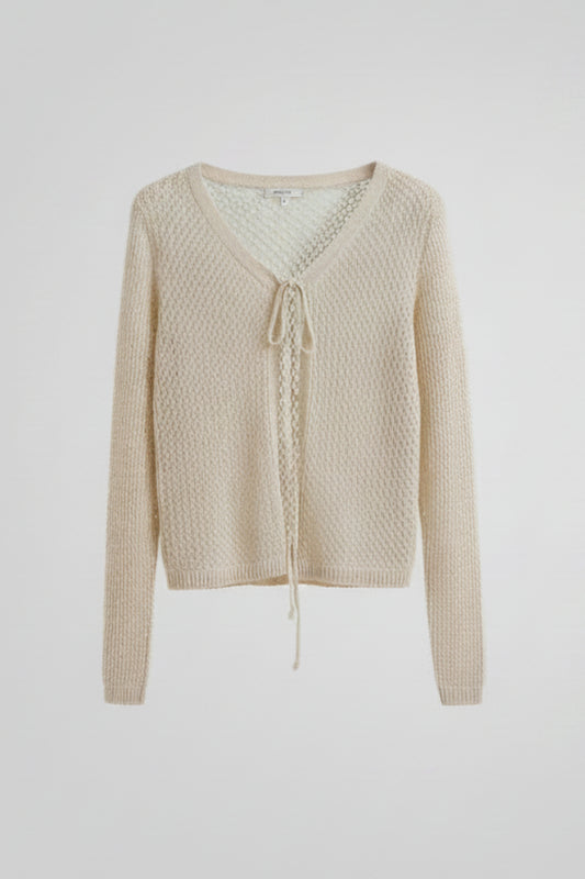 CHAQUETA PUNTO ABIERTO BEIGE